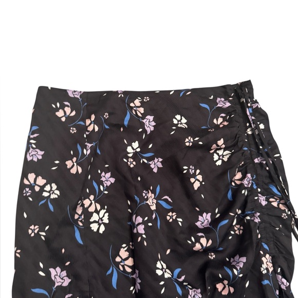 Veronica Beard Vanity Ruched Floral Print Silk Blend Skirt Size 4 Midi Slit - Picture 6 of 13